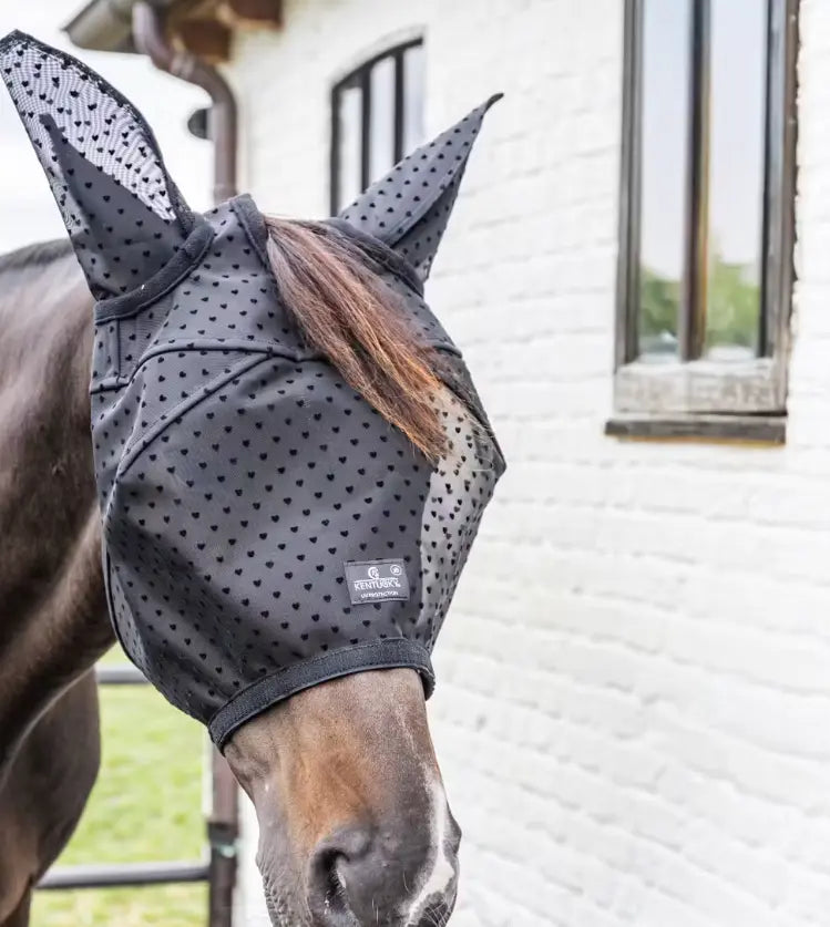 Kentucky Fly Mask HEARTS with Ears &amp; Nose Kentucky Horsewear