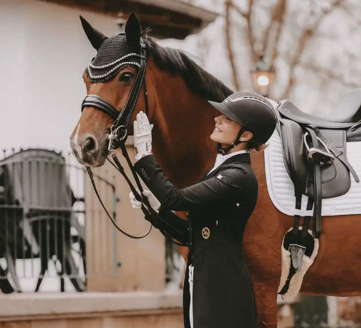 Kentucky Horsewear Sheepskin Short Dressage Girth - Black