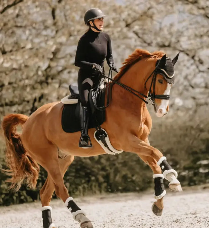 Kentucky Horsewear Sheepskin Short Dressage Girth - Black