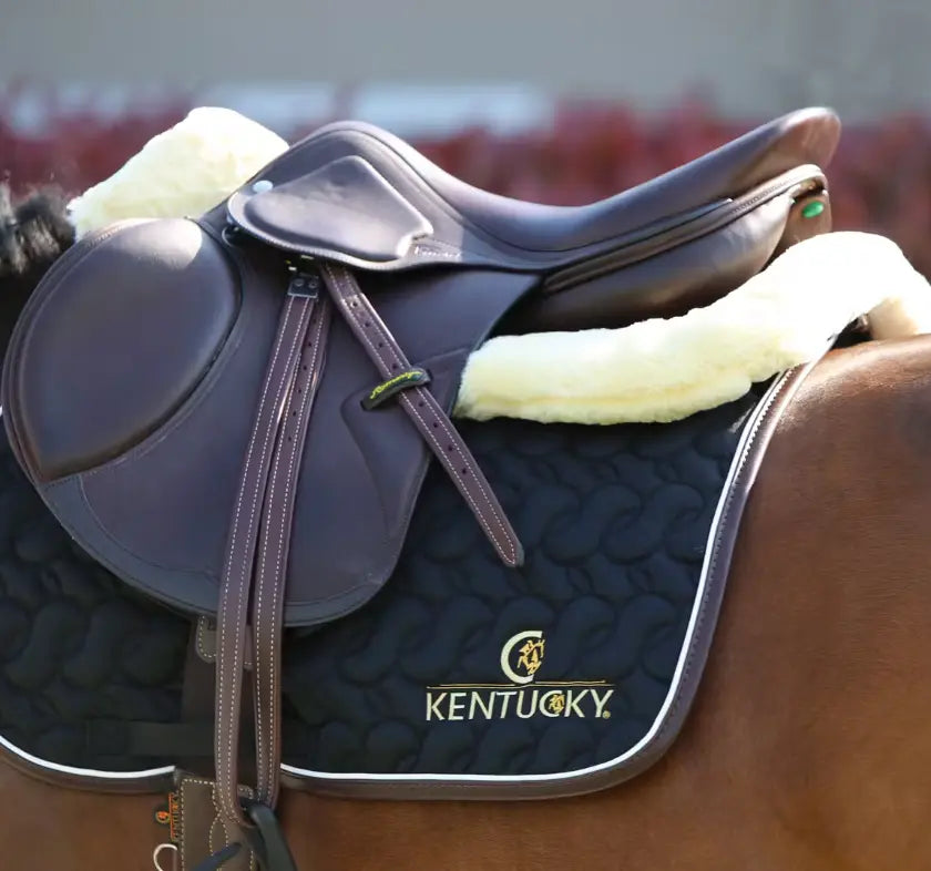 Kentucky Sheepskin Half Pad Anatomic Absorb Kentucky Horsewear # color_black-natural