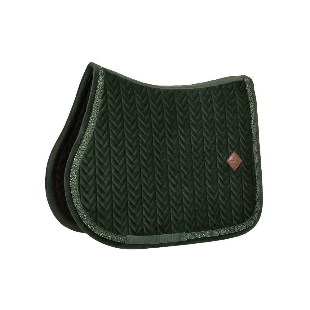 Kentucky Velvet Fishbone Plaited Glitter Rope Jump Pad - Dark Green