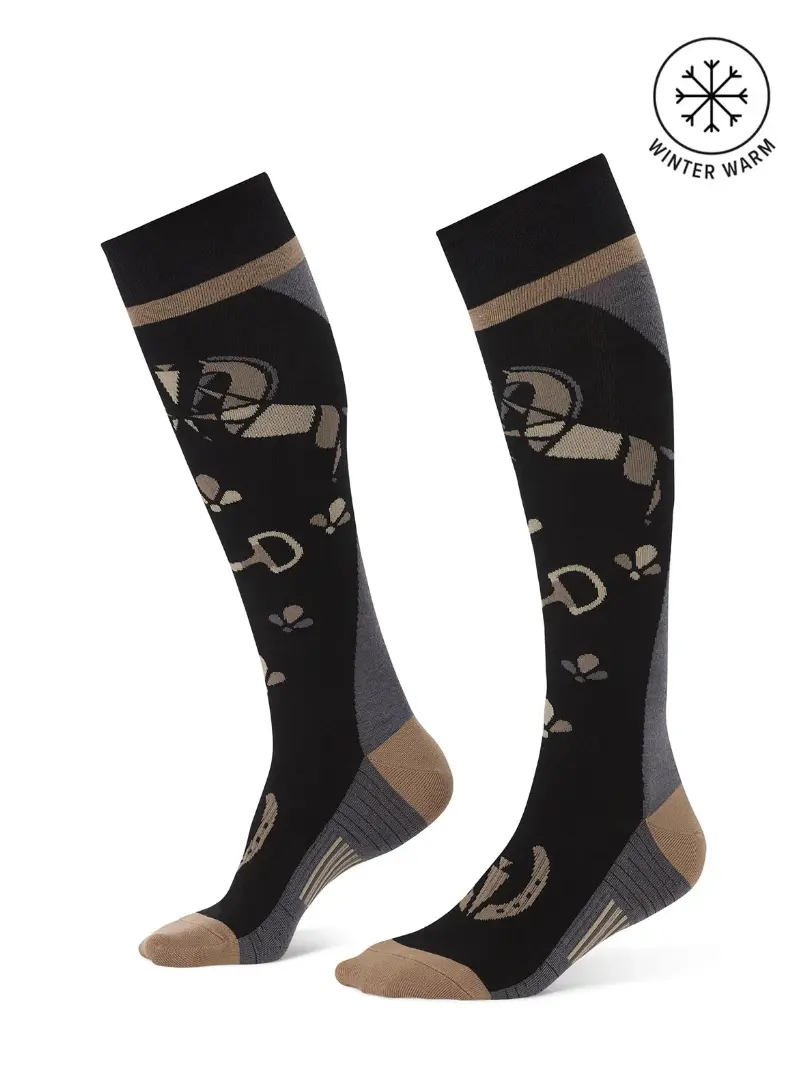 Kerrits Happy Horse Wool Knee-Hi Socks Red Barn Socks