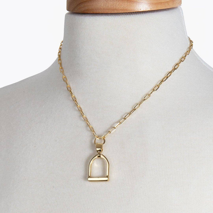 Langley - Equestrian Riding Stirrup Necklace in Gold URBAN-EQUESTRIAN