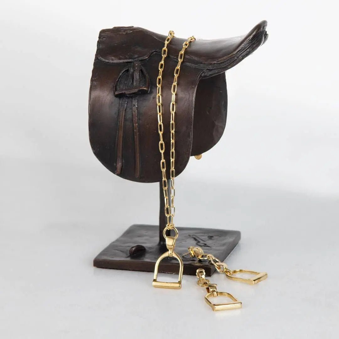 Langley - Equestrian Riding Stirrup Necklace in Gold URBAN-EQUESTRIAN