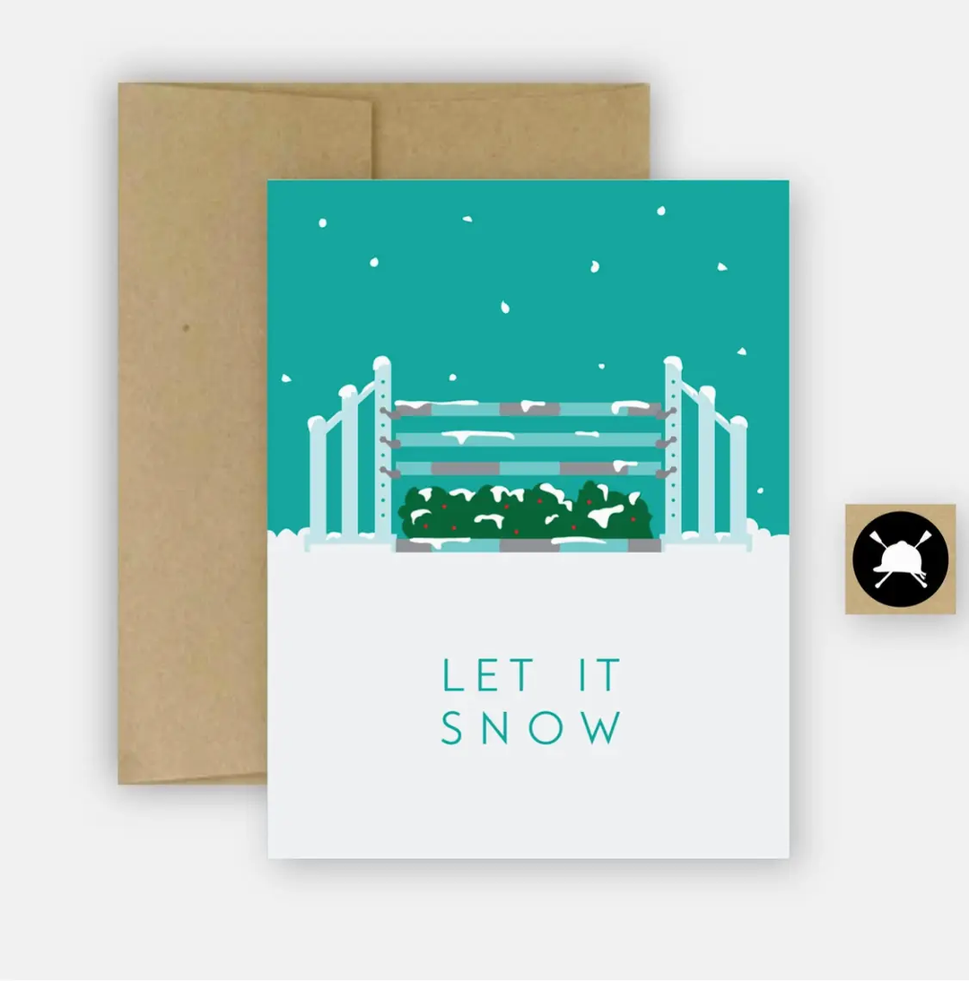 Let It Snow Jump Standards (Set of 8) Christmas Cards Hunt Seat Paper Co.