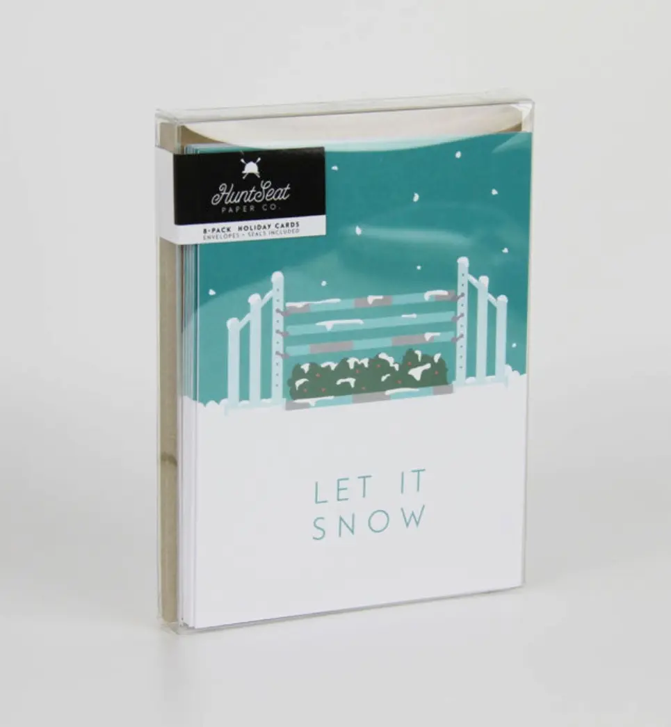 Let It Snow Jump Standards (Set of 8) Christmas Cards Hunt Seat Paper Co.