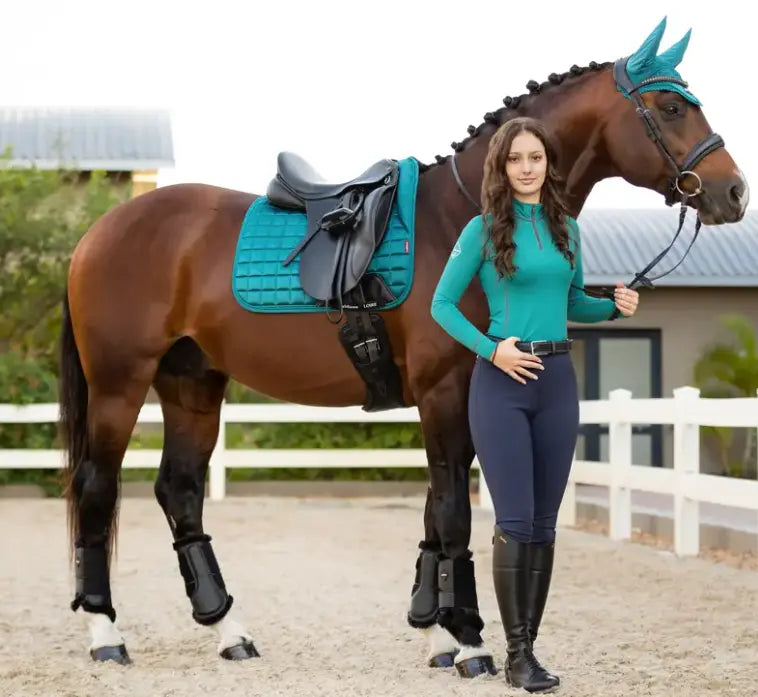 Loire Memory Foam Dressage Pad - Peacock Blue LeMieux