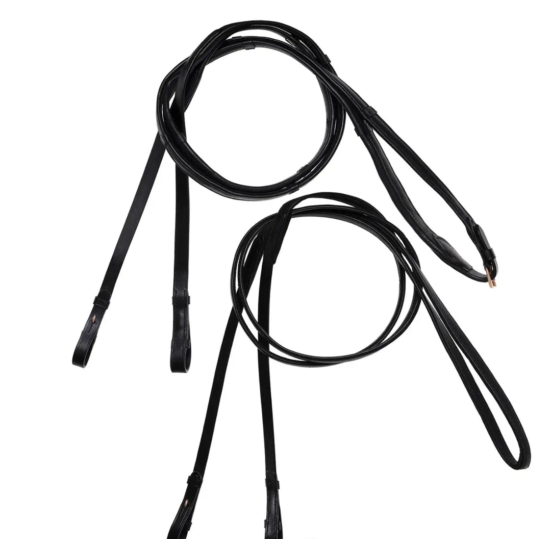 Lumiere Double Bridle Reins Set (Flat) – Gold Hardware