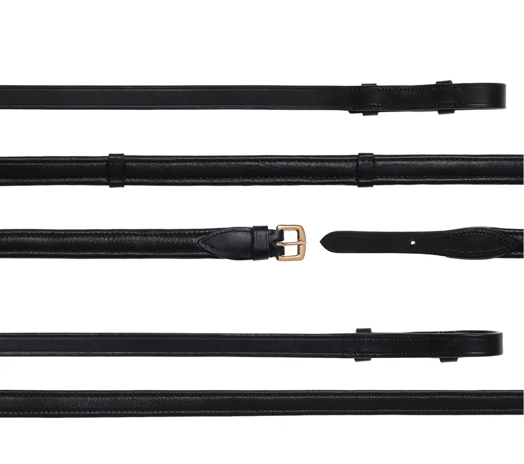 Lumiere Double Bridle Reins Set (Flat) – Gold Hardware