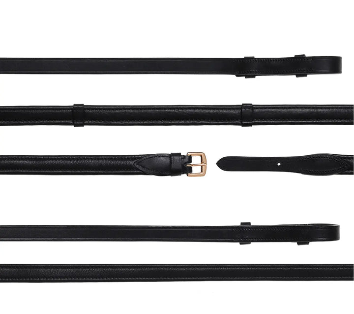 Lumiere Double Bridle Reins Set (Flat) – Gold Hardware