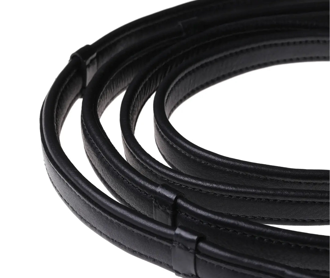 Lumiere Double Bridle Reins Set (Flat) – Silver Fittings