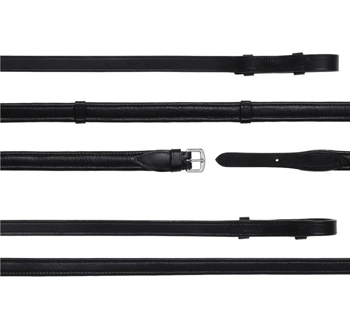 Lumiere Double Bridle Reins Set (Flat) – Silver Fittings