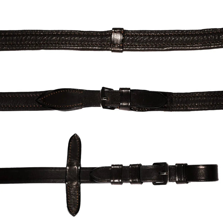 Lumiere Double Bridle Reins Set (Flat) – Silver Fittings