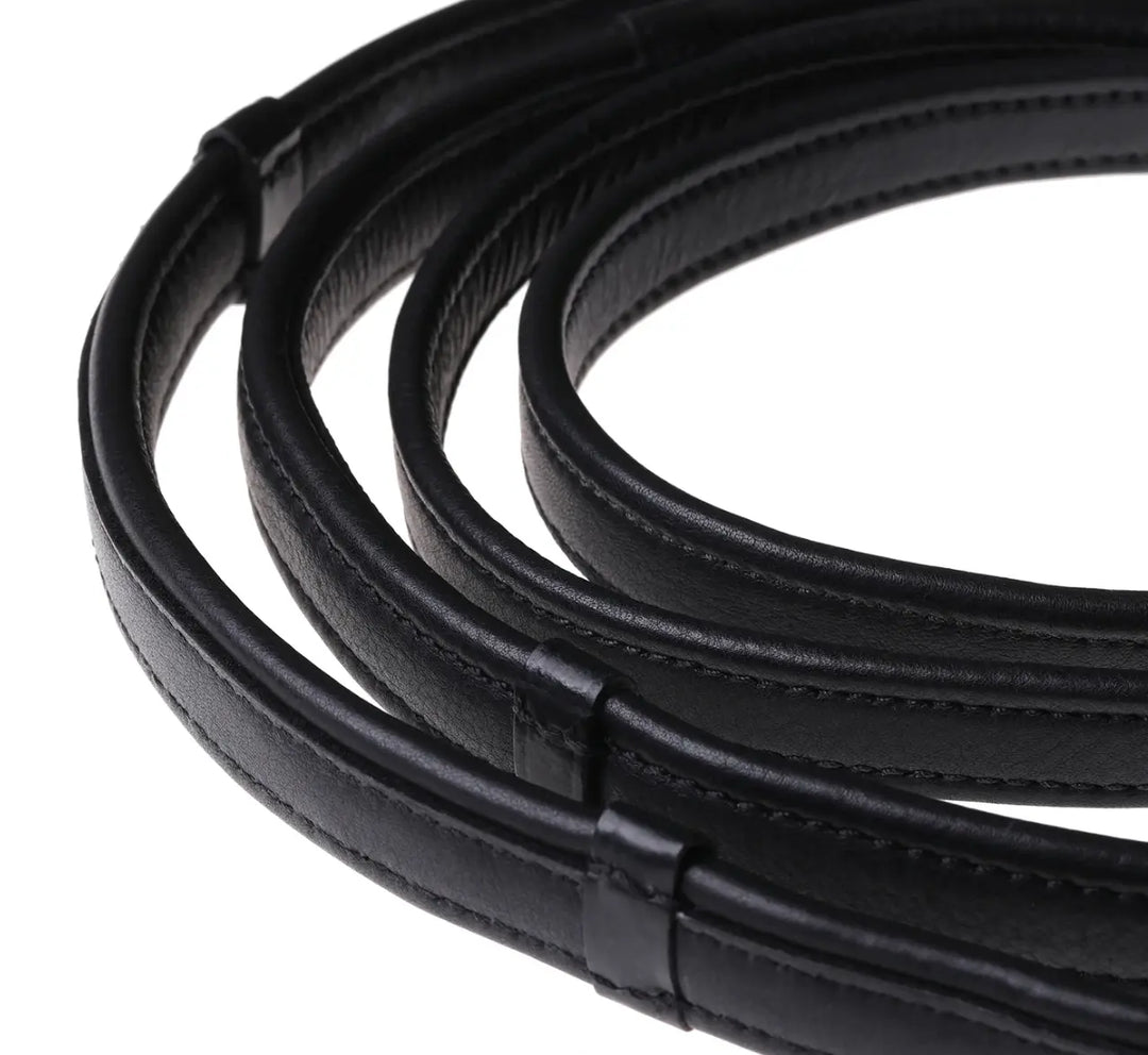 Lumiere Double Bridle Reins Set (Rolled) - Silver Hardware