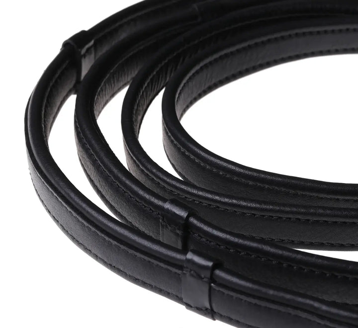 Lumiere Double Bridle Reins Set (Rolled) - Silver Hardware
