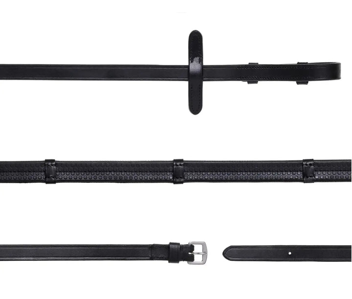 Lumiere Leather &amp; Rubber Grip Reins (Flat) – Silver Fittings