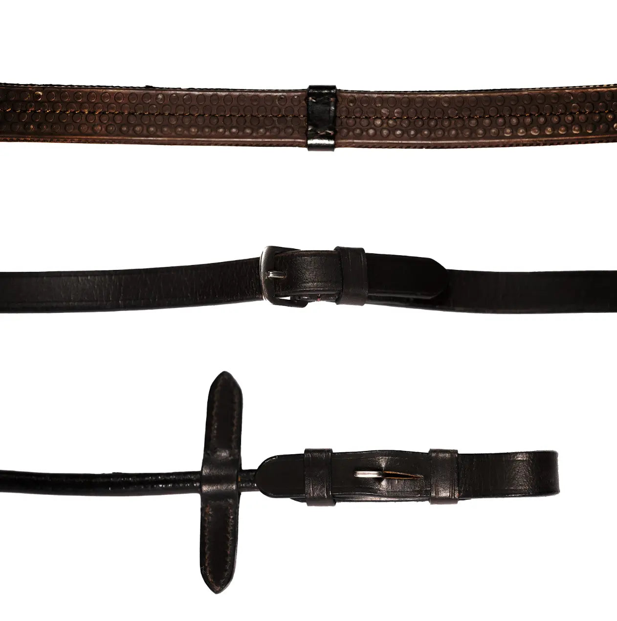Lumiere Leather & Rubber Grip Reins (Rolled) – Silver Fittings Lumiere