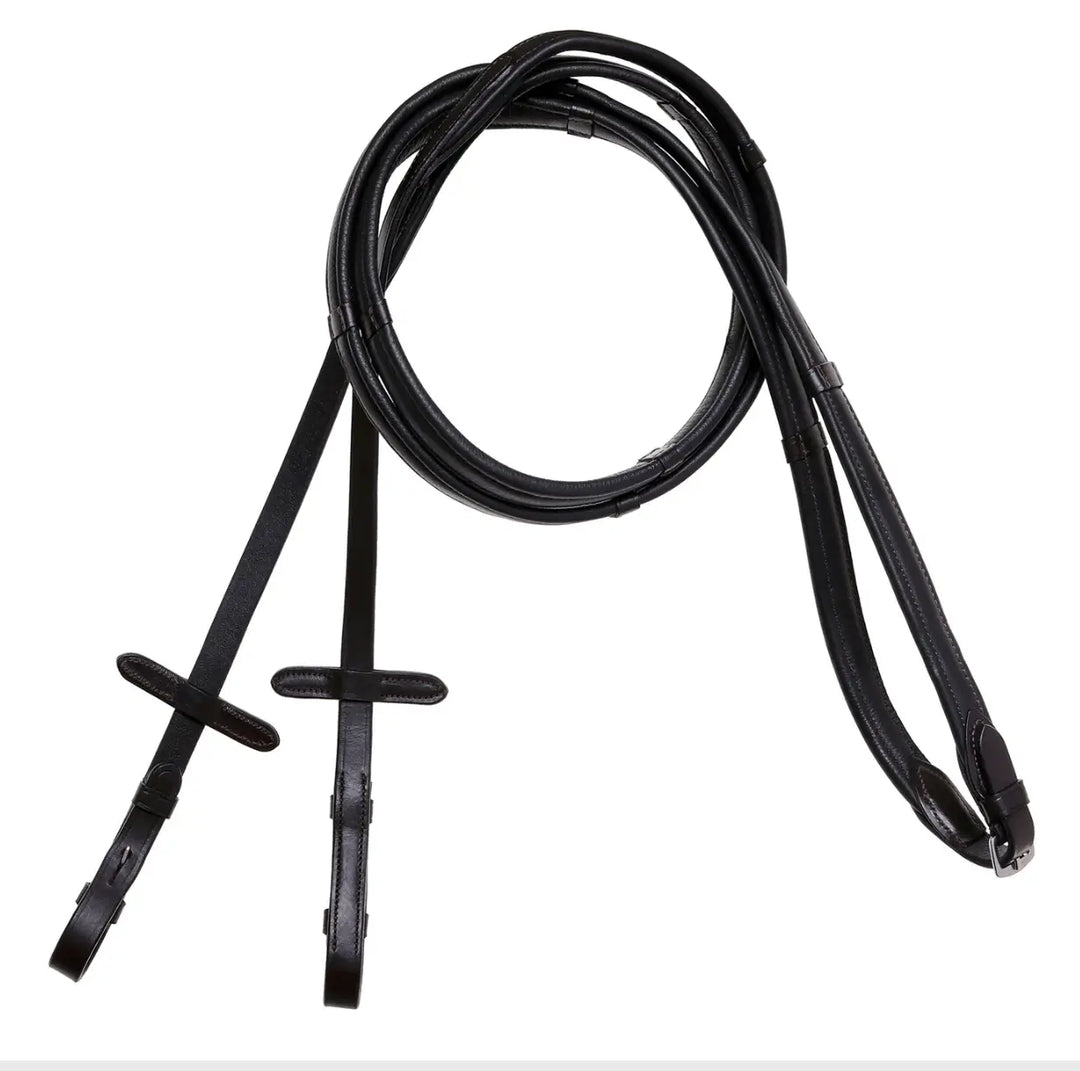 Lumiere Padded Nappa Leather Reins (Flat) with Dark Stitching –Silver Fittings