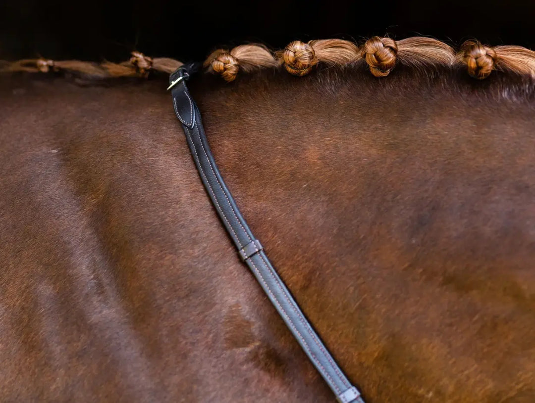 Lumiere Padded Nappa Leather Reins (Flat) with Dark Stitching –Silver Fittings