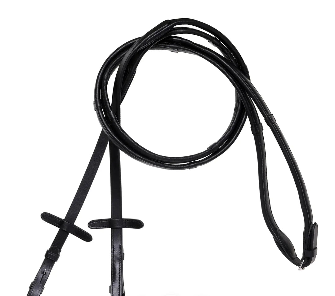 Lumiere Padded Nappa Leather Reins (Flat) with Dark Stitching –Silver Fittings