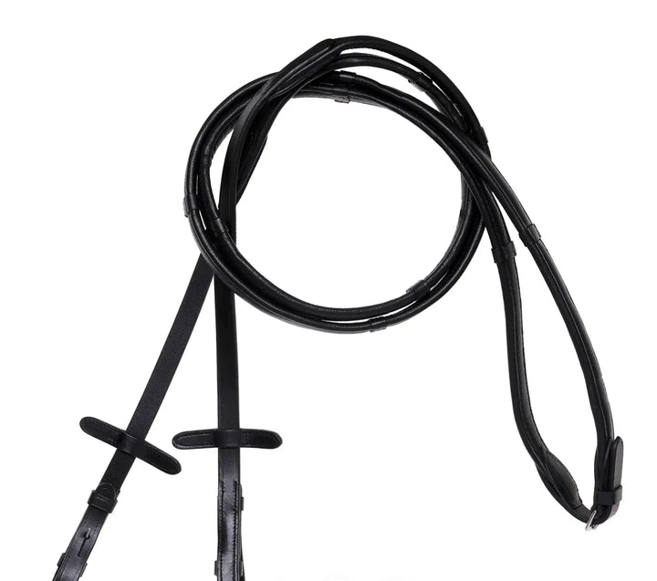 Lumiere Padded Nappa Leather Reins (Flat) with Dark Stitching –Silver Fittings