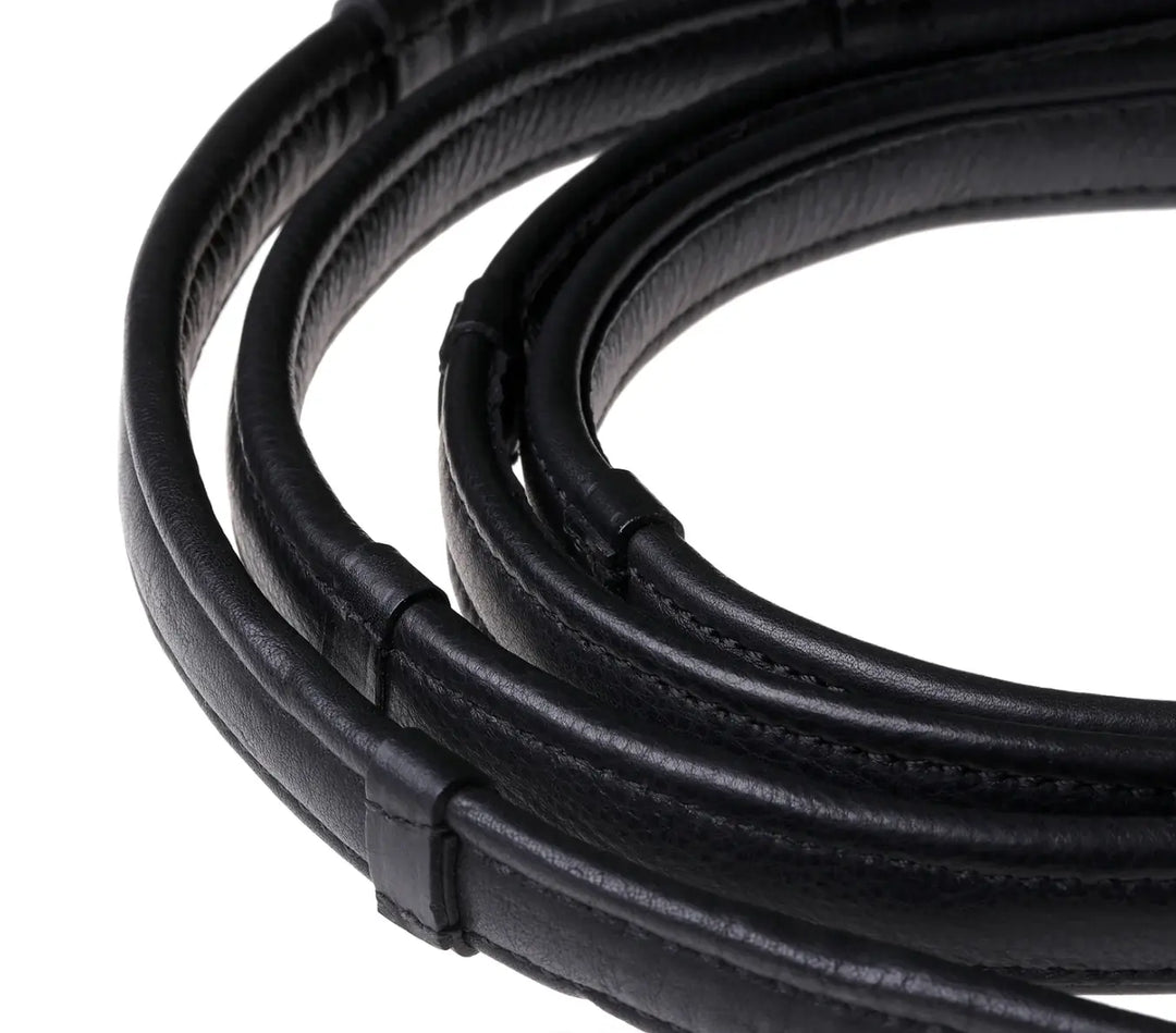 Lumiere Padded Nappa Leather Reins (Rolled) – Silver Hardware