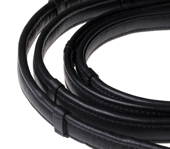 Lumiere Padded Nappa Leather Reins (Rolled) – Silver Hardware