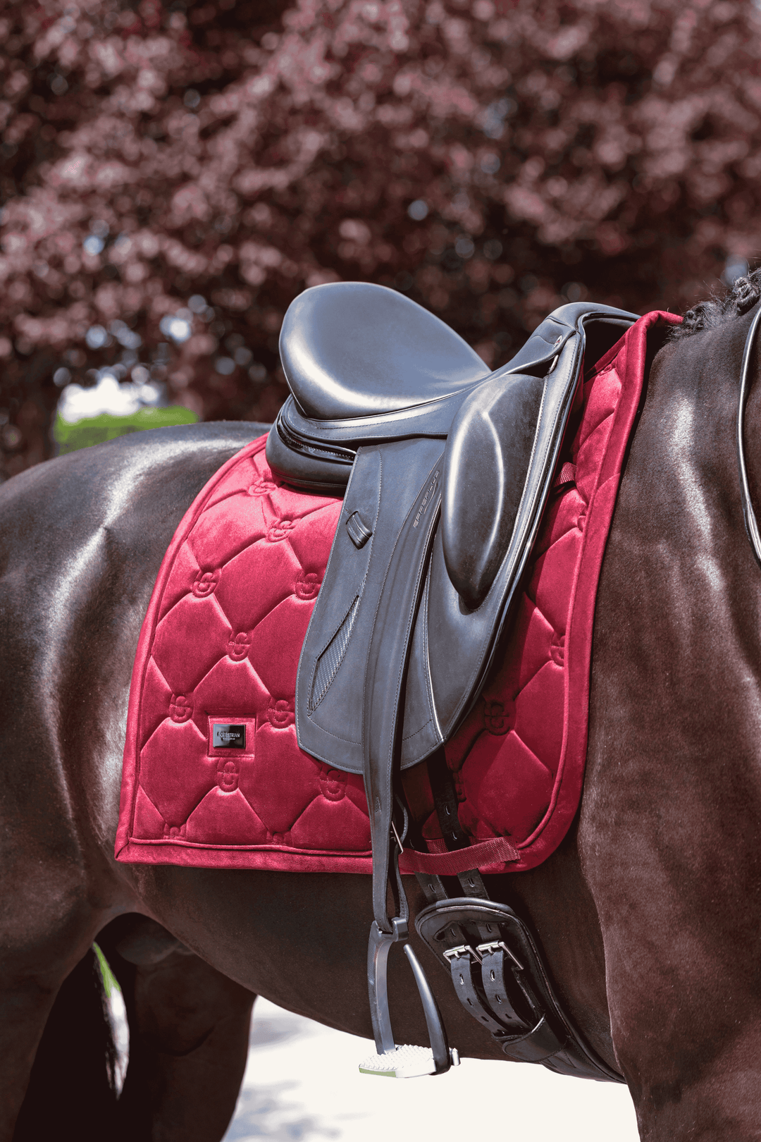 Equestrian Stockholm Velvet Classic Dressage Pad - Merlot