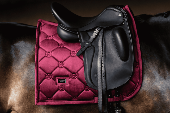 Equestrian Stockholm Velvet Classic Dressage Pad - Merlot