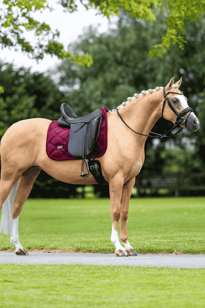 Equestrian Stockholm Velvet Classic Dressage Pad - Merlot