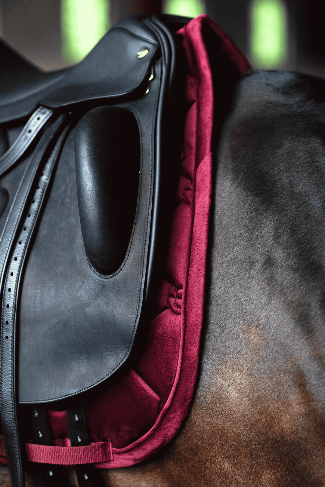 Equestrian Stockholm Velvet Classic Dressage Pad - Merlot