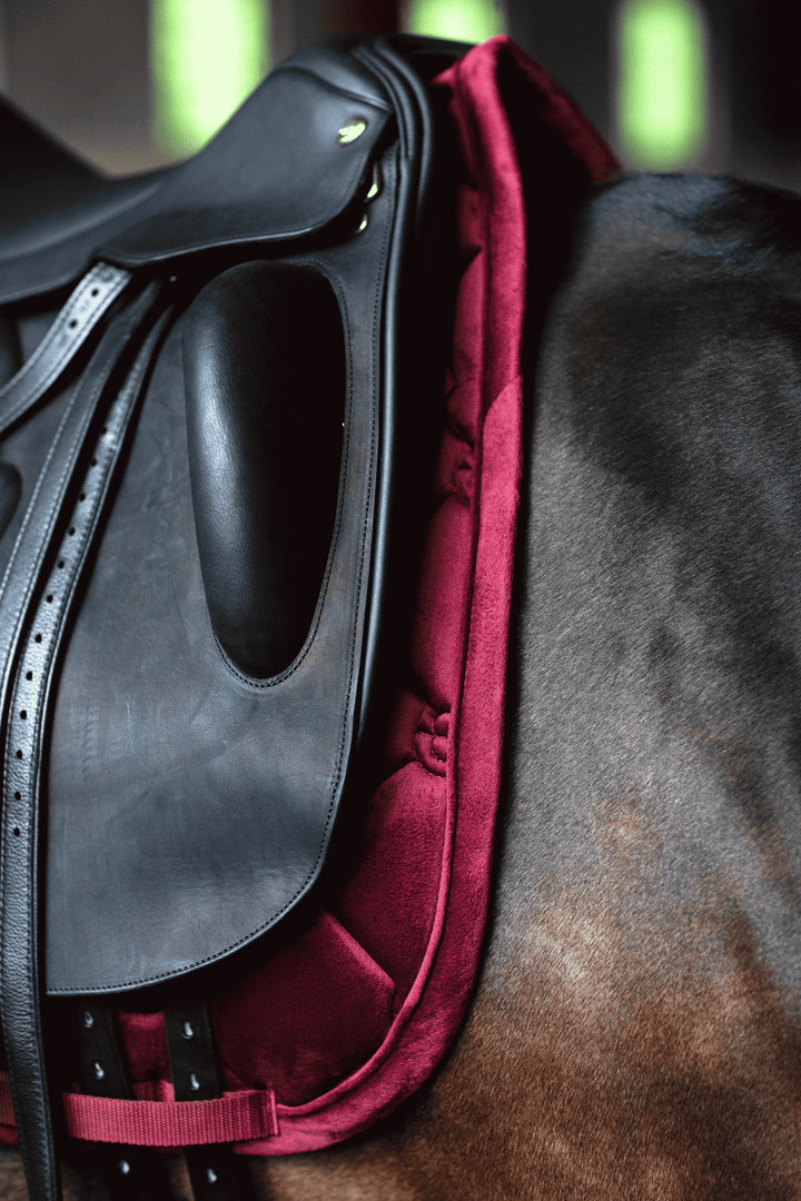 Equestrian Stockholm Velvet Classic Dressage Pad - Merlot
