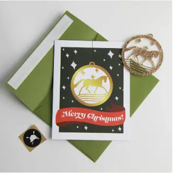 Merry Christmas Card with Ornament Hunt Seat Paper Co.