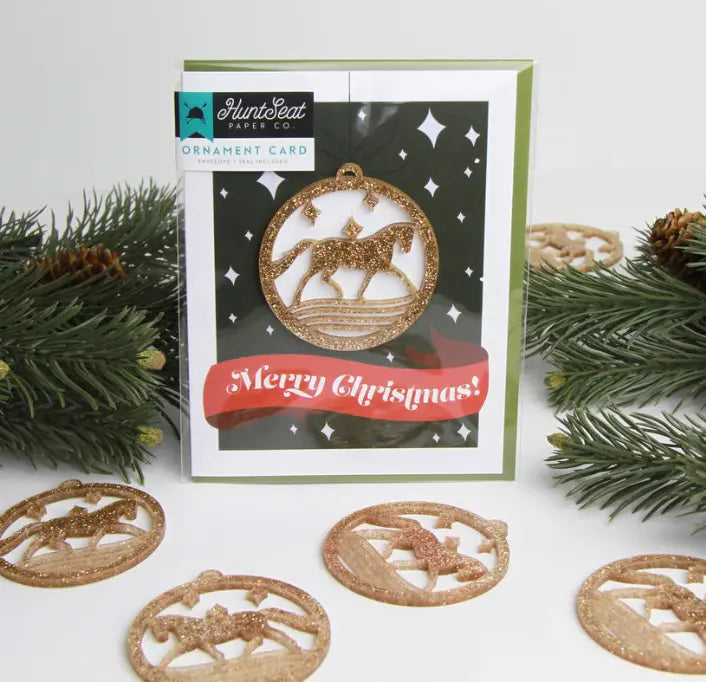 Merry Christmas Card with Ornament Hunt Seat Paper Co.