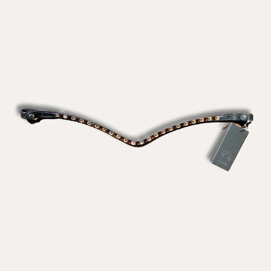 Montar Fair Latte & Brown Crystal Browband - With Snap on off Montar