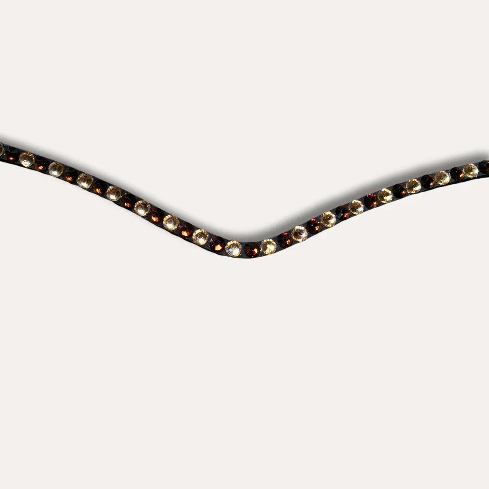 Montar Fair Latte & Brown Crystal Browband - With Snap on off Montar