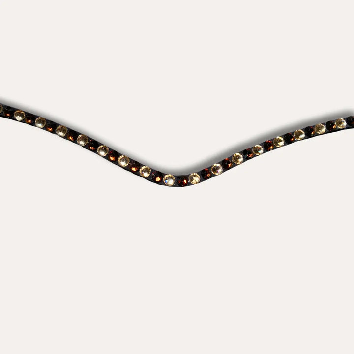 Montar Fair Latte & Brown Crystal Browband - With Snap on off Montar