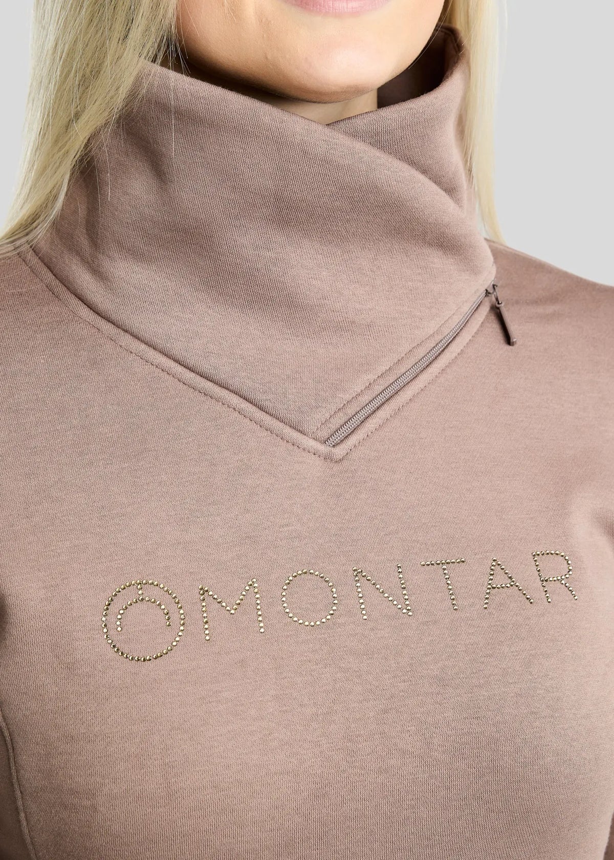 Montar MoNaja High Collar with Golden Quartz Crystals#color_nougat-brown