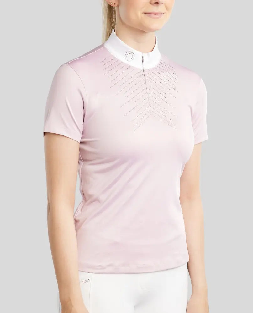 Montar MoSparkle Short sleeve Show Shirt with Champagne Crystals Montar