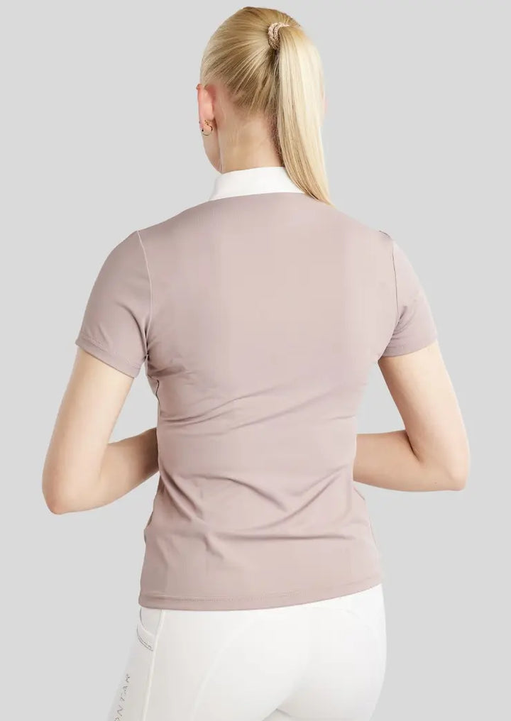 Montar MoVioletta Short Sleeve Show Shirt with Champagne Crystals Montar