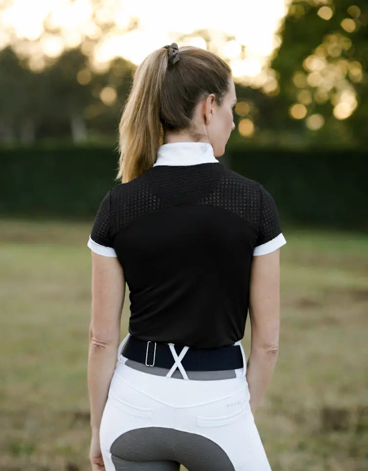 Novella Equestrian Show Shirt - The Havallo Ruffled Short Sleeve Novella