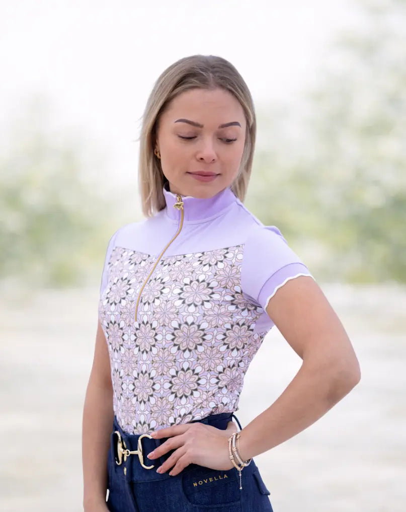 Novella Equestrian The Faith Lilac 1/4 Zip Short Sleeve Novella