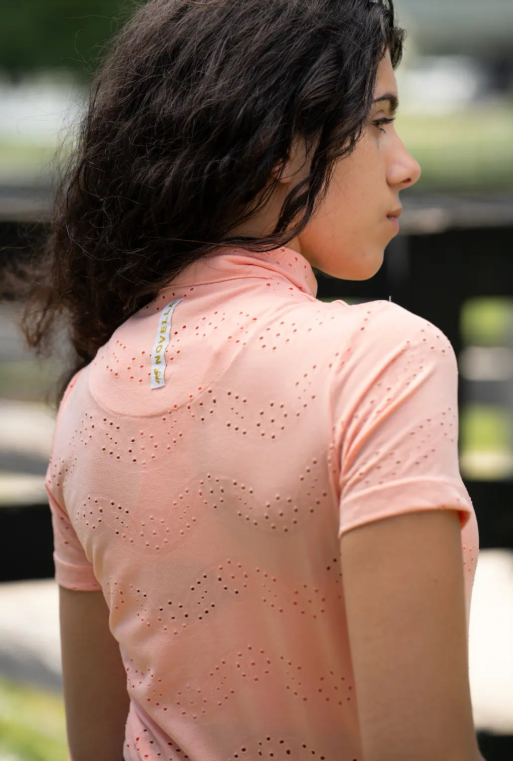 Novella Eyelet Cool Fit Melon Short Sleeve Novella