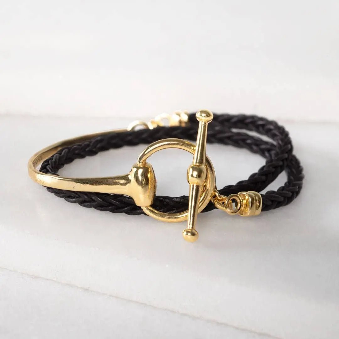 Odeza - Wrap Around Horse Bit Bracelet in Gold & Black URBAN-EQUESTRIAN