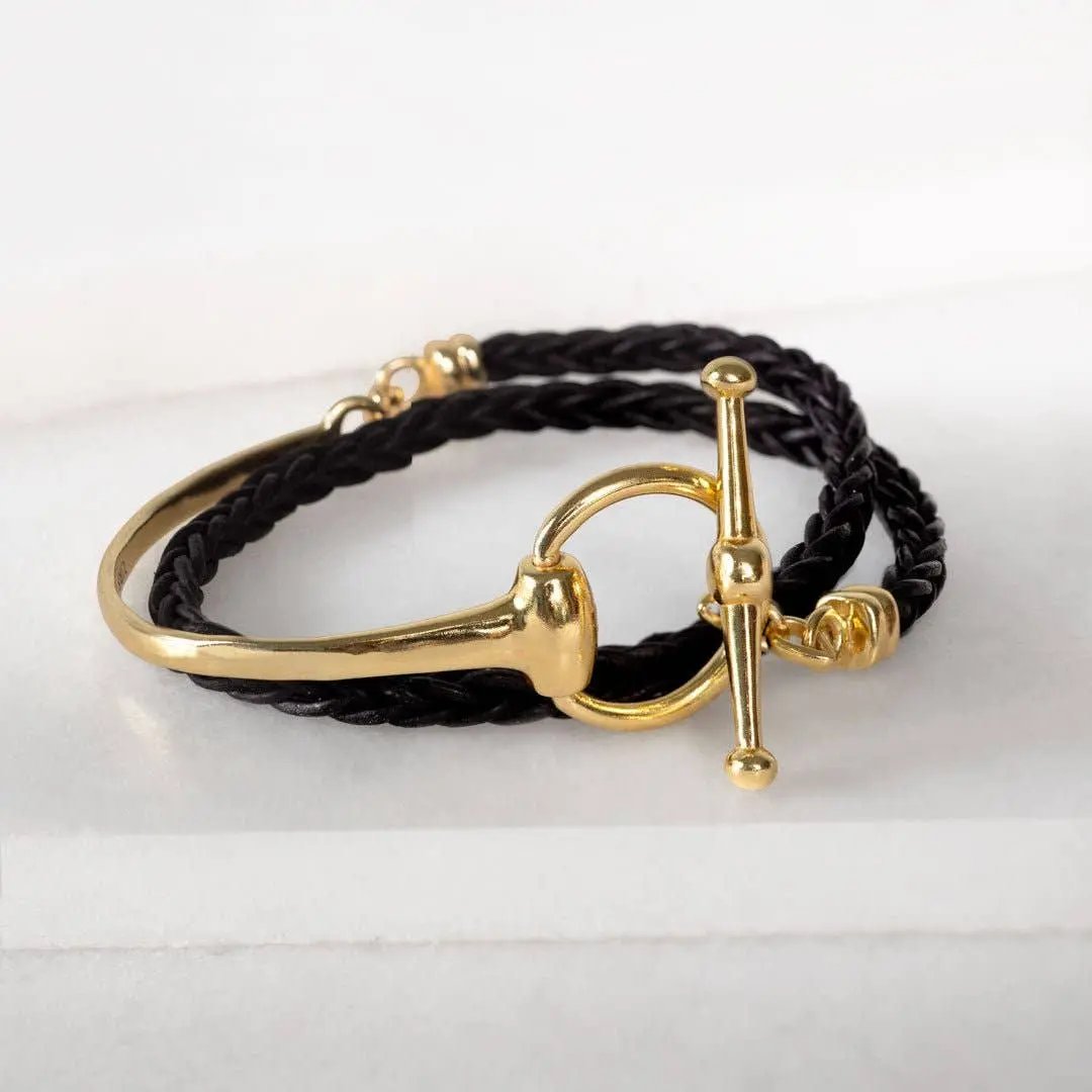 Odeza - Wrap Around Horse Bit Bracelet in Gold & Black URBAN-EQUESTRIAN