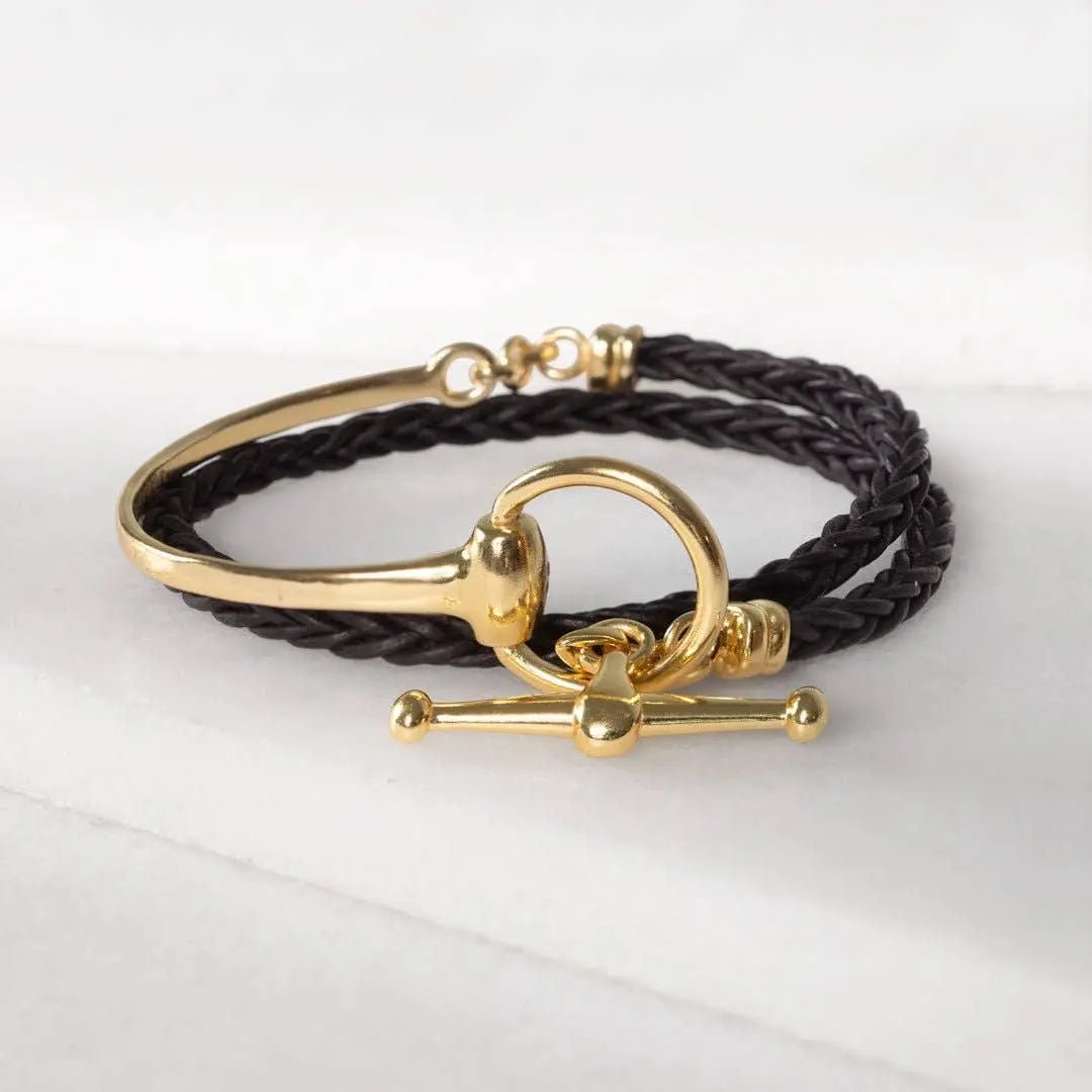 Odeza - Wrap Around Horse Bit Bracelet in Gold & Black URBAN-EQUESTRIAN