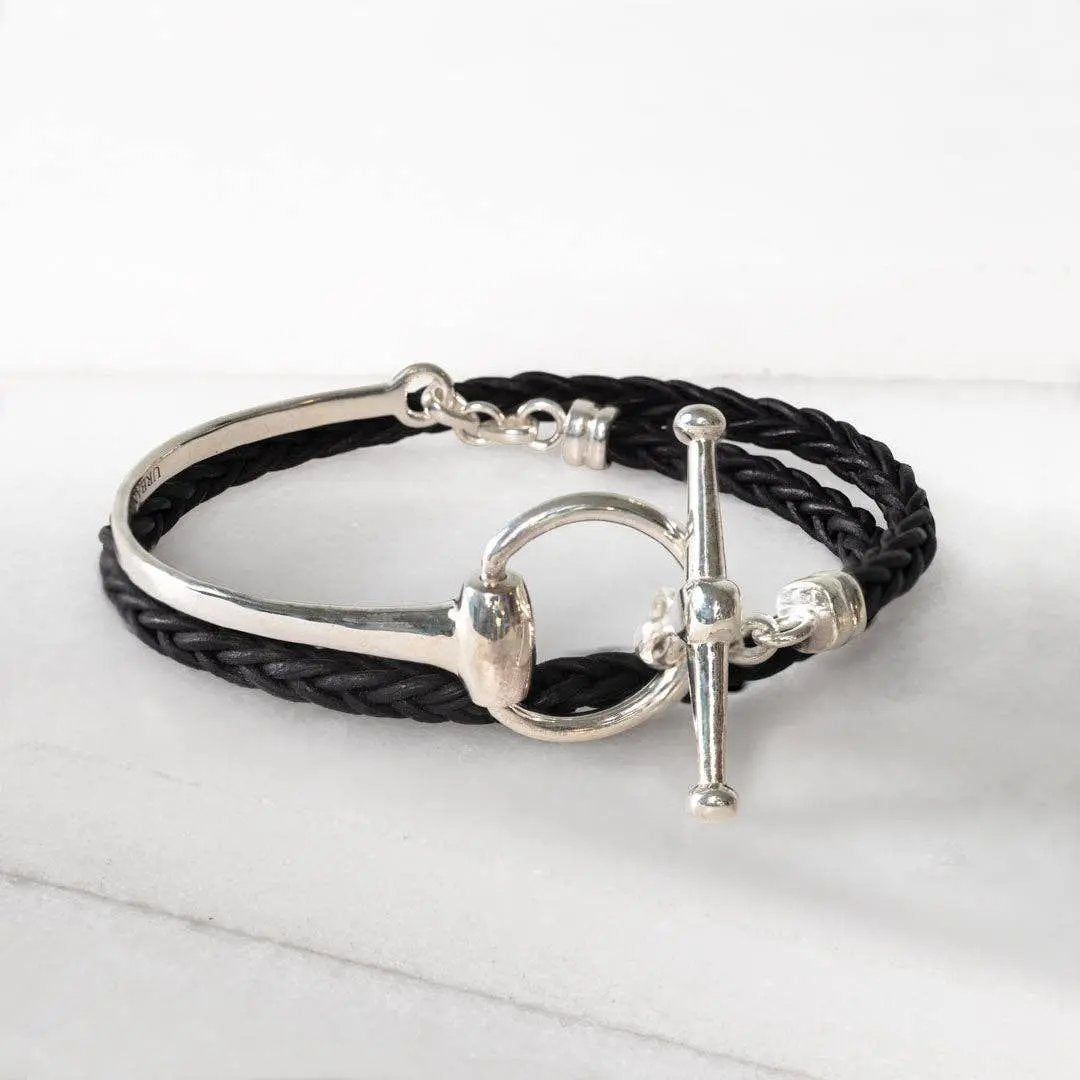 Odeza - Wrap Around Horse Bit Bracelet in Silver & Black URBAN-EQUESTRIAN