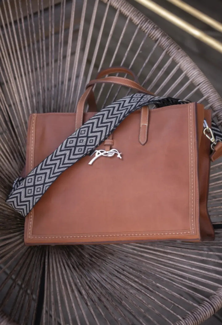 Pénélope Romane Zip Top Bag - Cognac Penelope