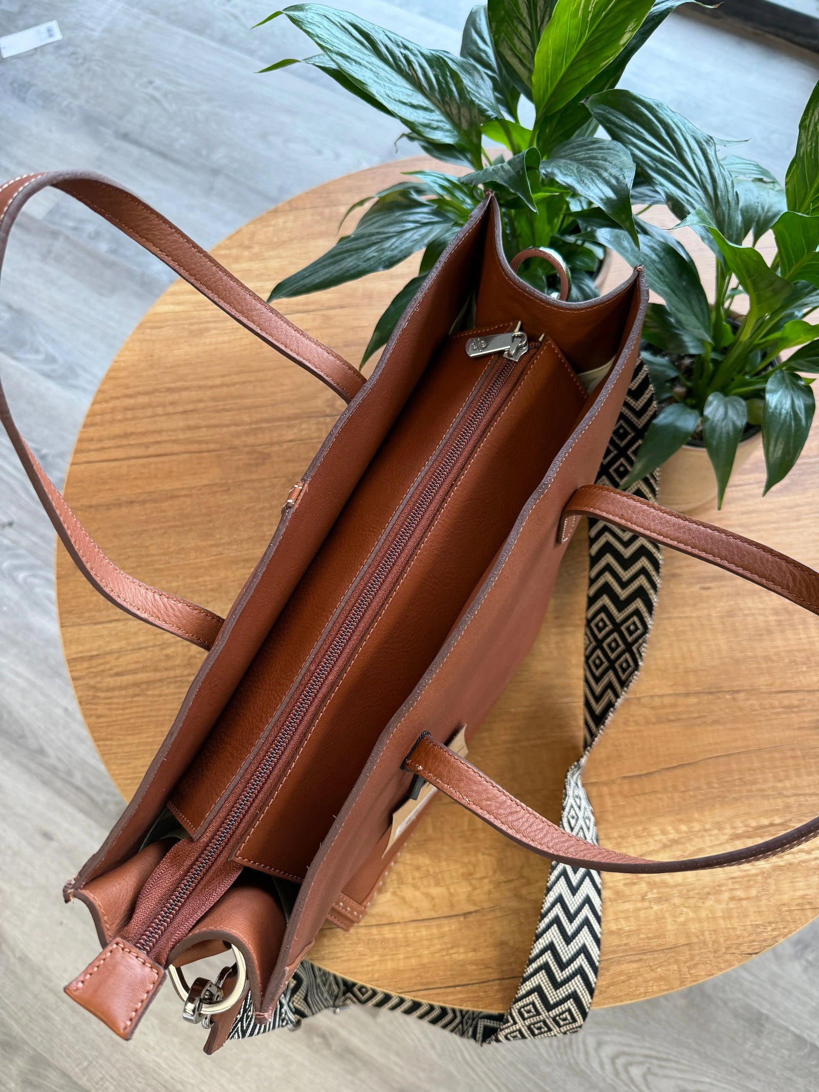 Pénélope Romane Zip Top Bag - Cognac Penelope