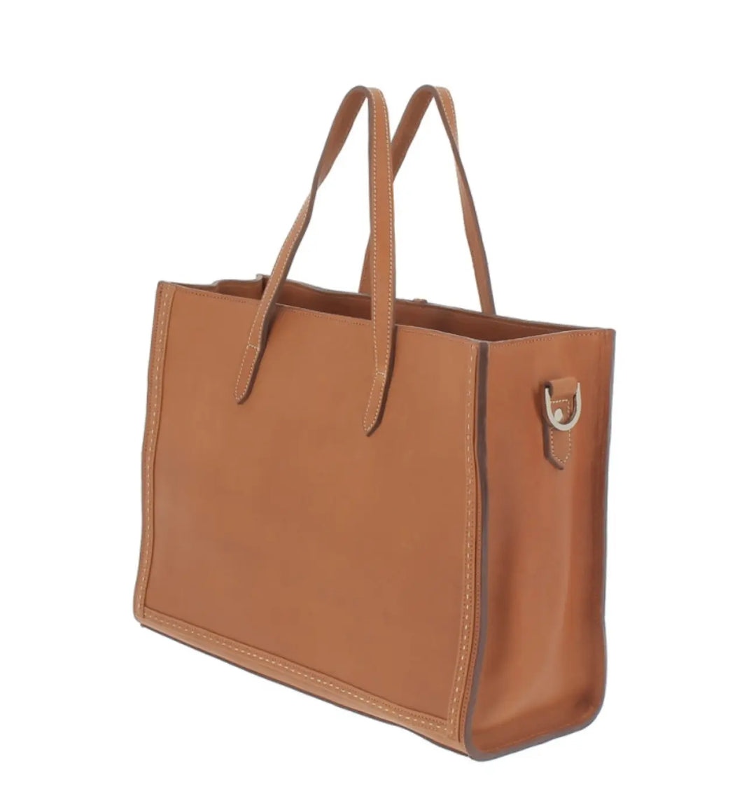 Pénélope Romane Zip Top Bag - Cognac Penelope